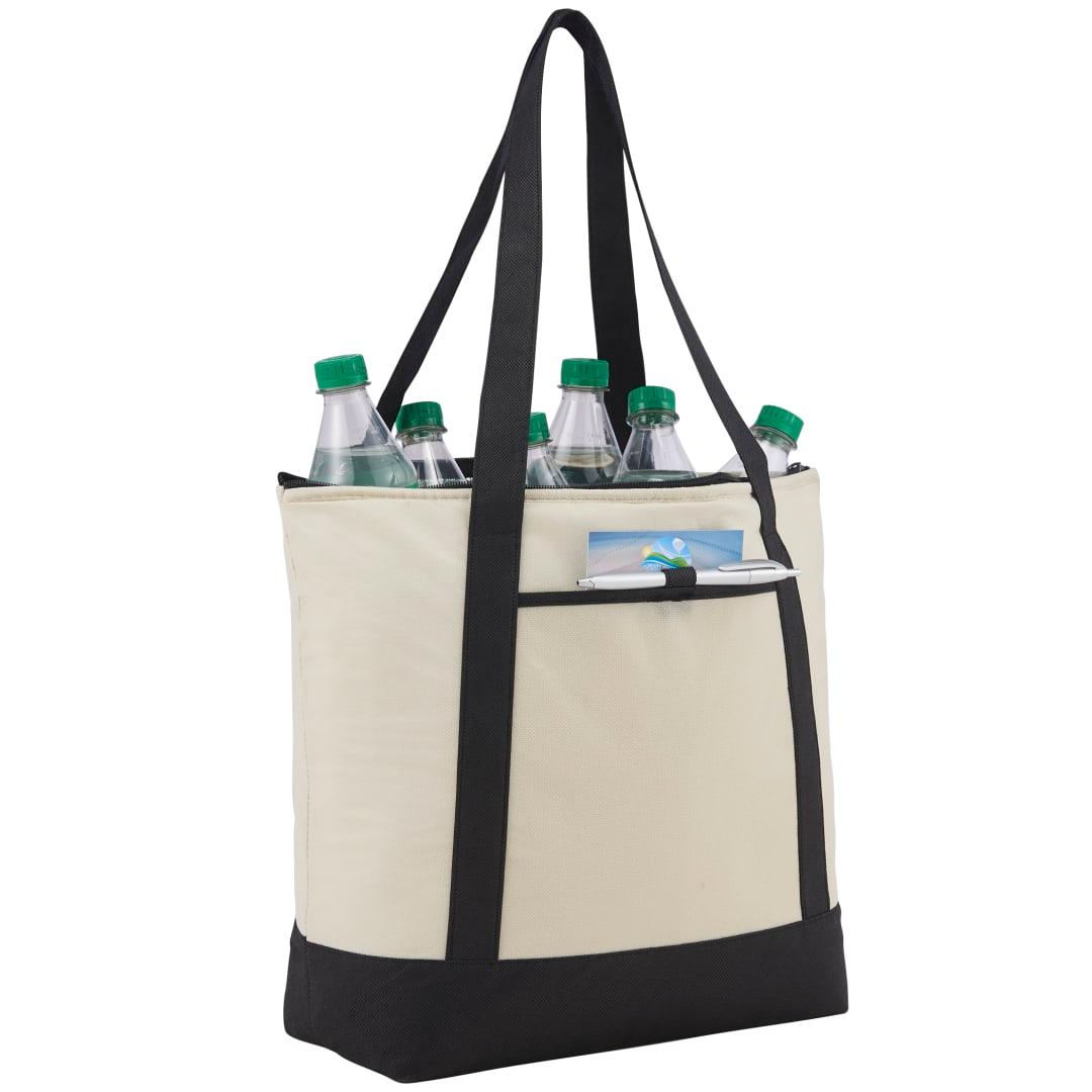 Lighthouse 24-can non-woven tote cooler Black miniatura 6
