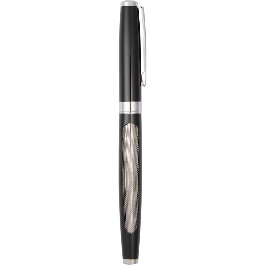 Luxe recycled stainless steel roller ball Black front