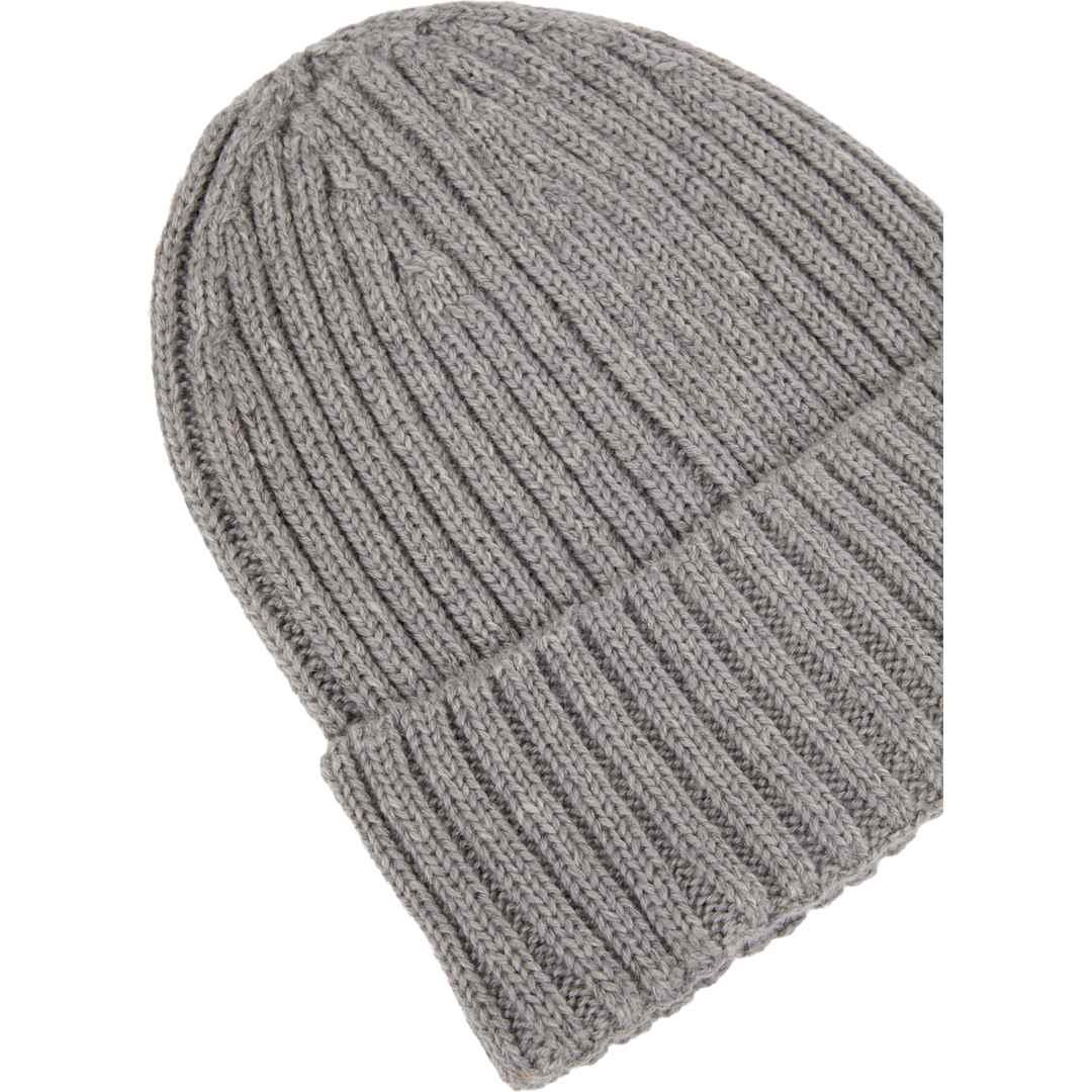 Wool blend beanie - unisex Silver front