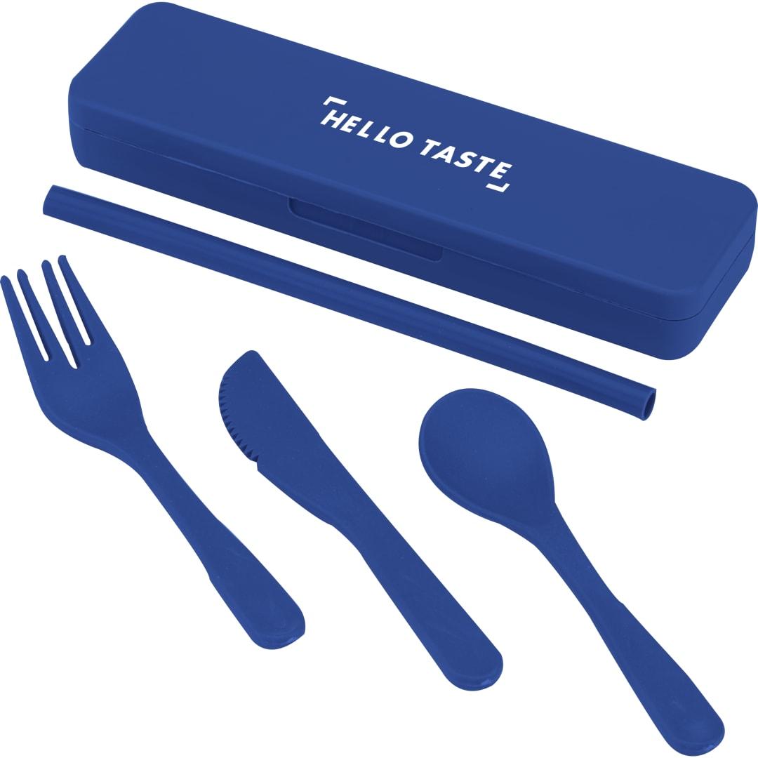 Recycled plastic utensil to go set Black miniatura 8