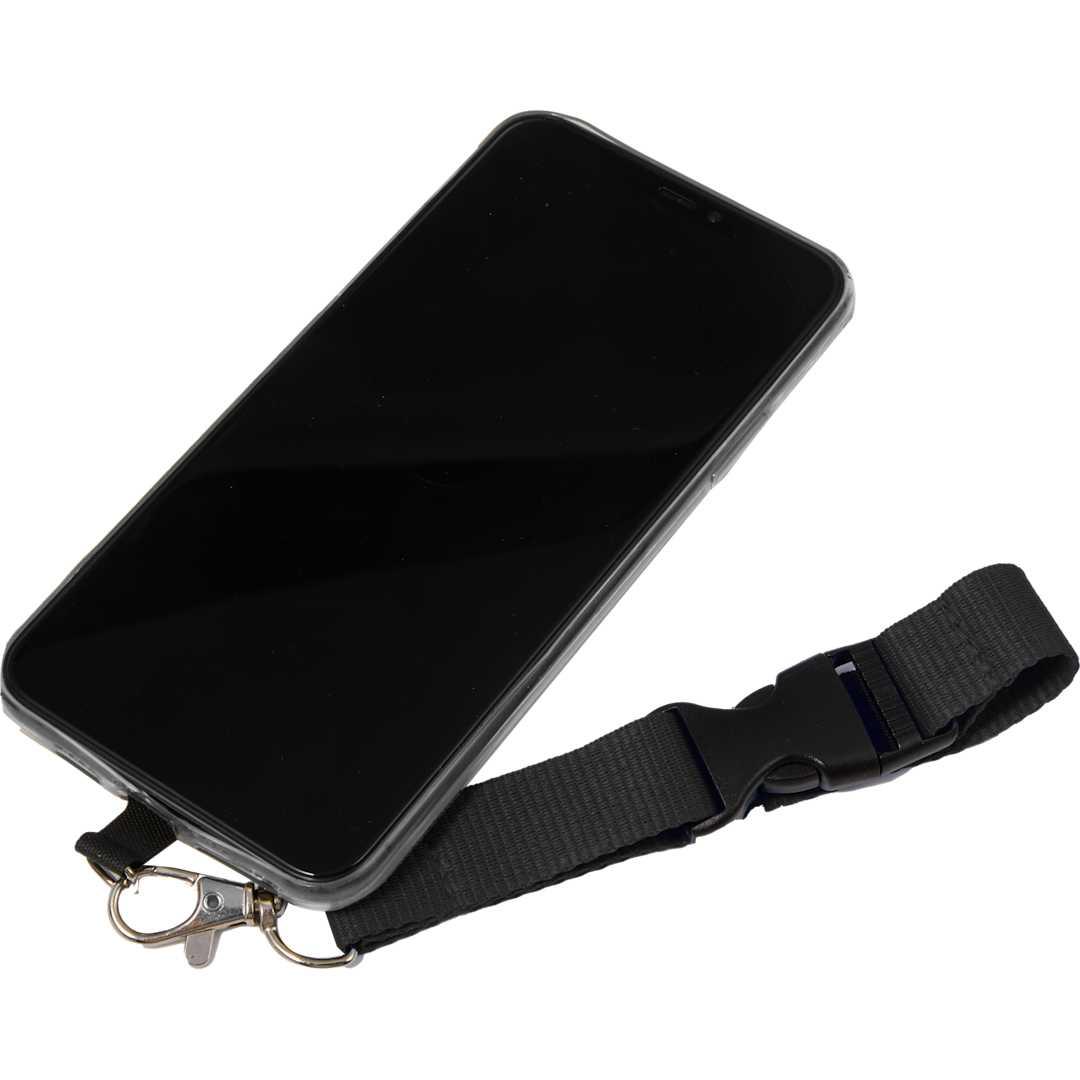Adjustable recycled phone lanyard Black miniatura 8