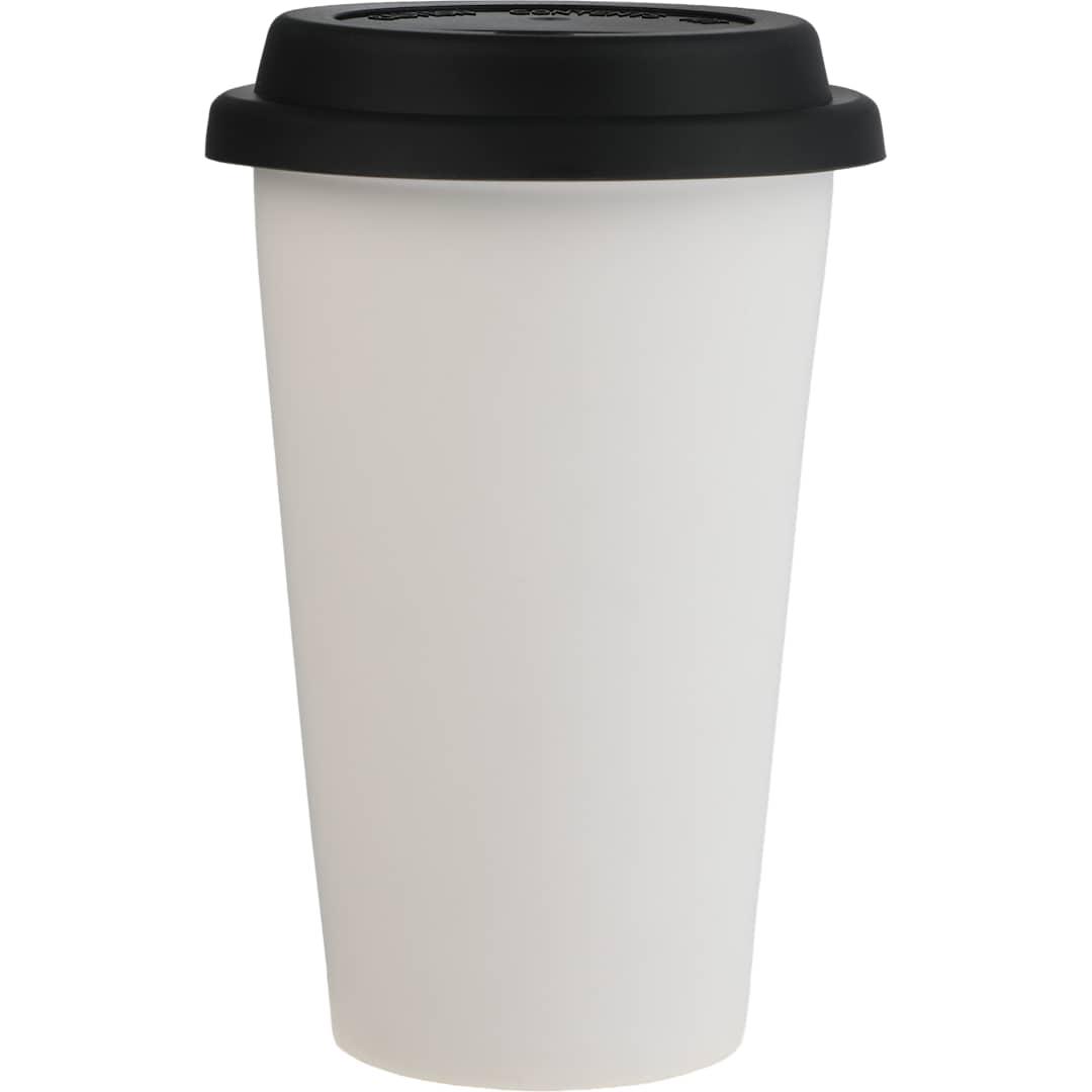 Im not a paper cup 10oz ceramic tumbler w/ lid Black miniatura 15
