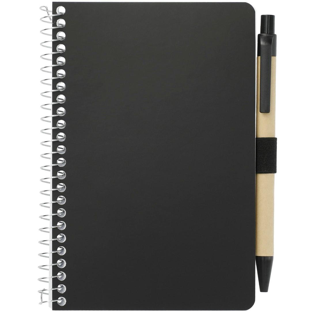 Fsc® mix 4 x 6 pocket spiral notebook with pen Black miniatura 5