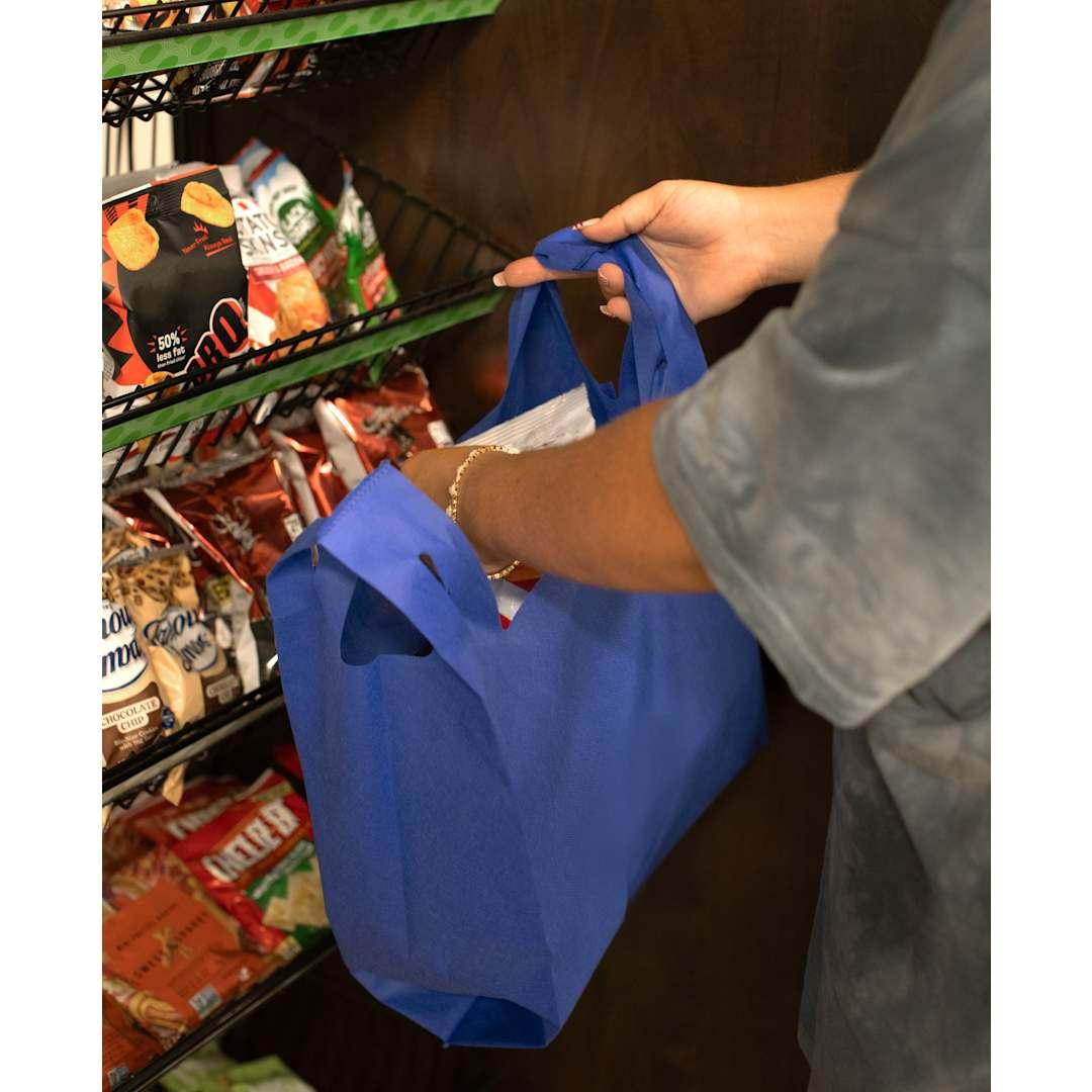 Recycled non-woven t-shirt tote Black miniatura 13