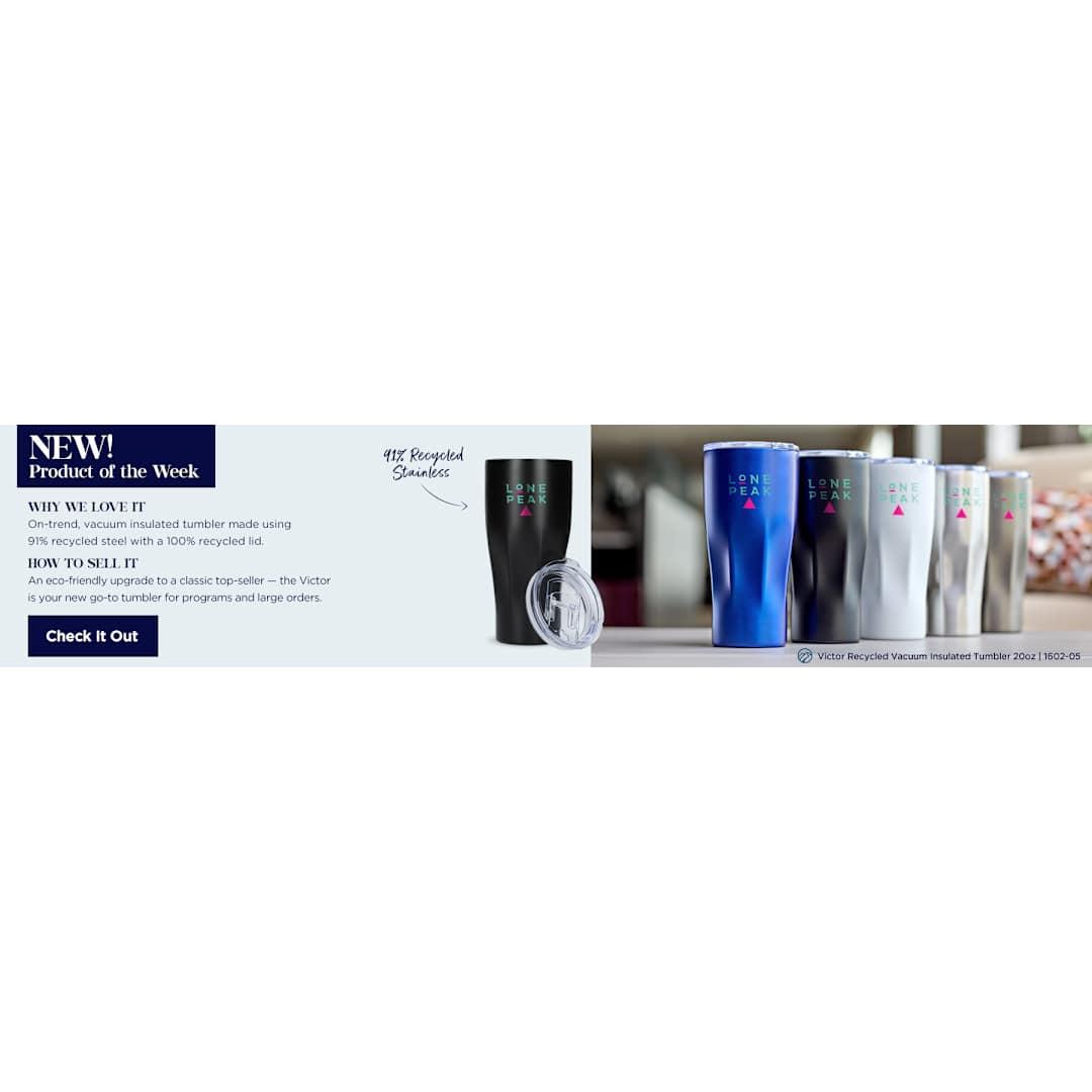 Victor recycled vacuum insulated tumbler 20oz Black miniatura 43