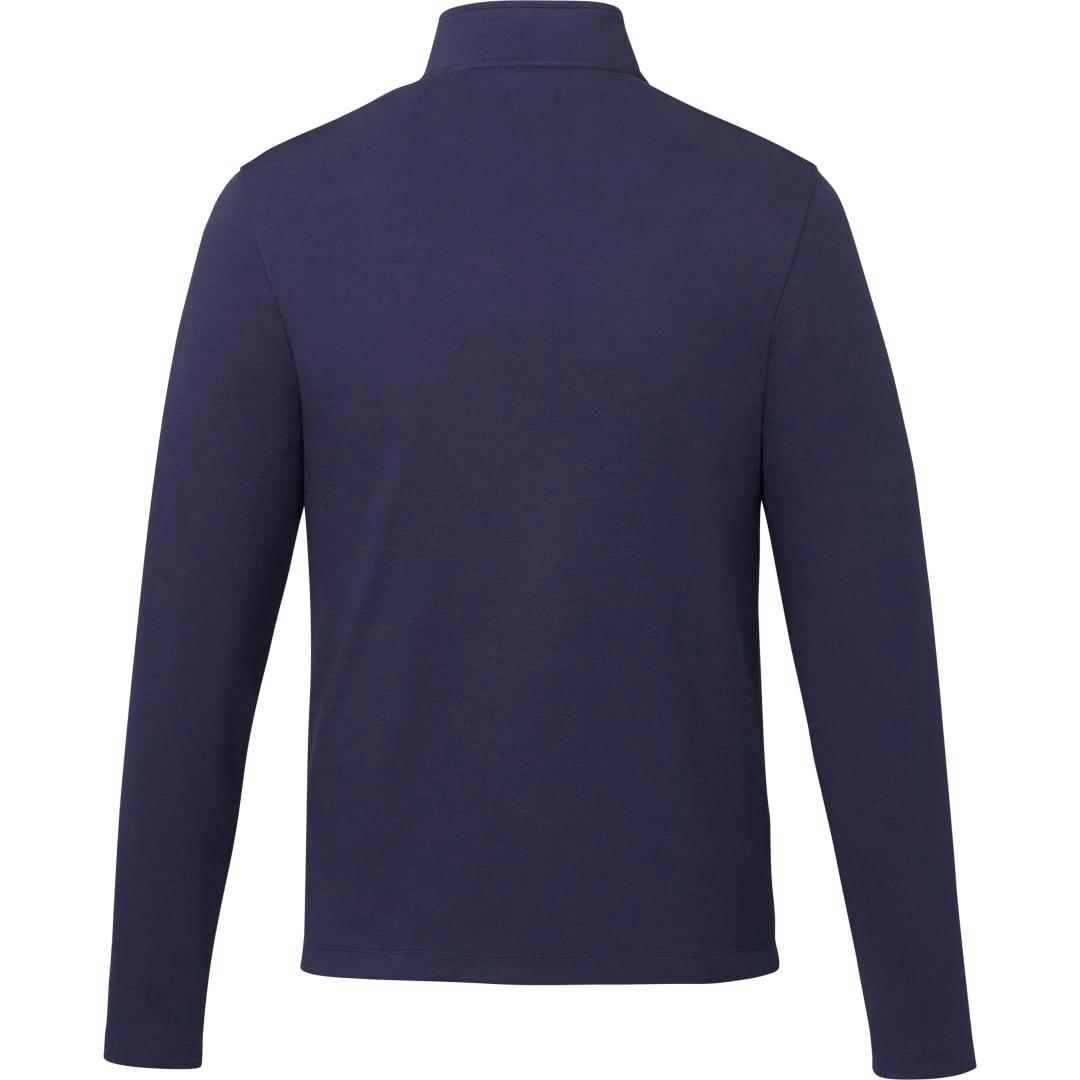 Mens rigi eco knit quarter zip Navy Blue front