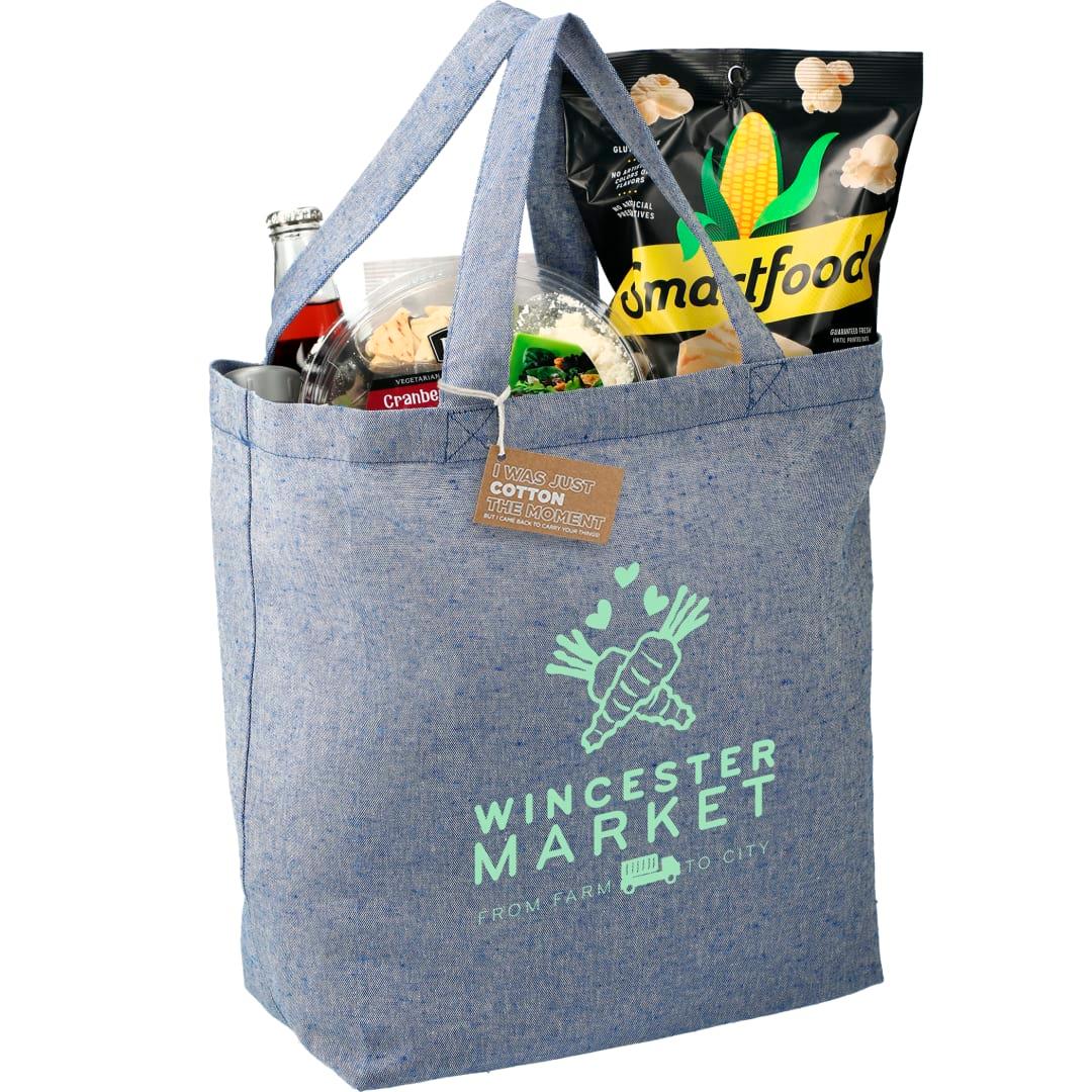 Recycled 5oz cotton twill grocery tote Blue miniatura 5