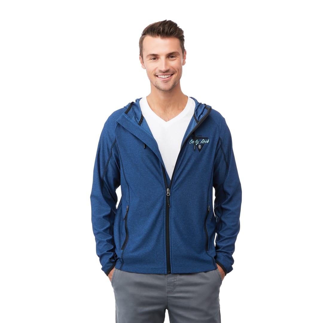 Mens kaiser knit jacket Grey front