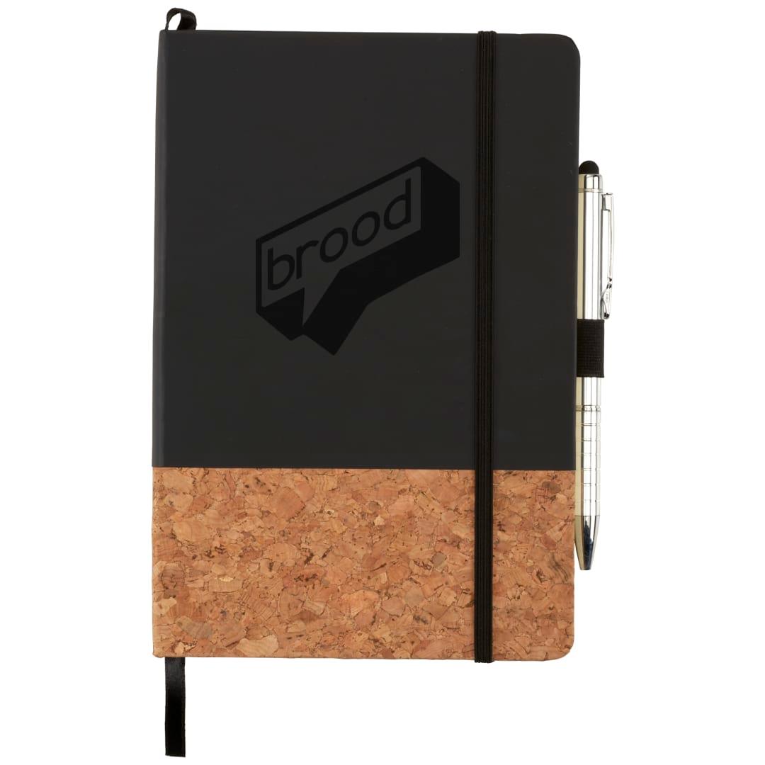 Fsc® mix 5.5 x 8.5 lucca cork hard bound journal Black miniatura 6