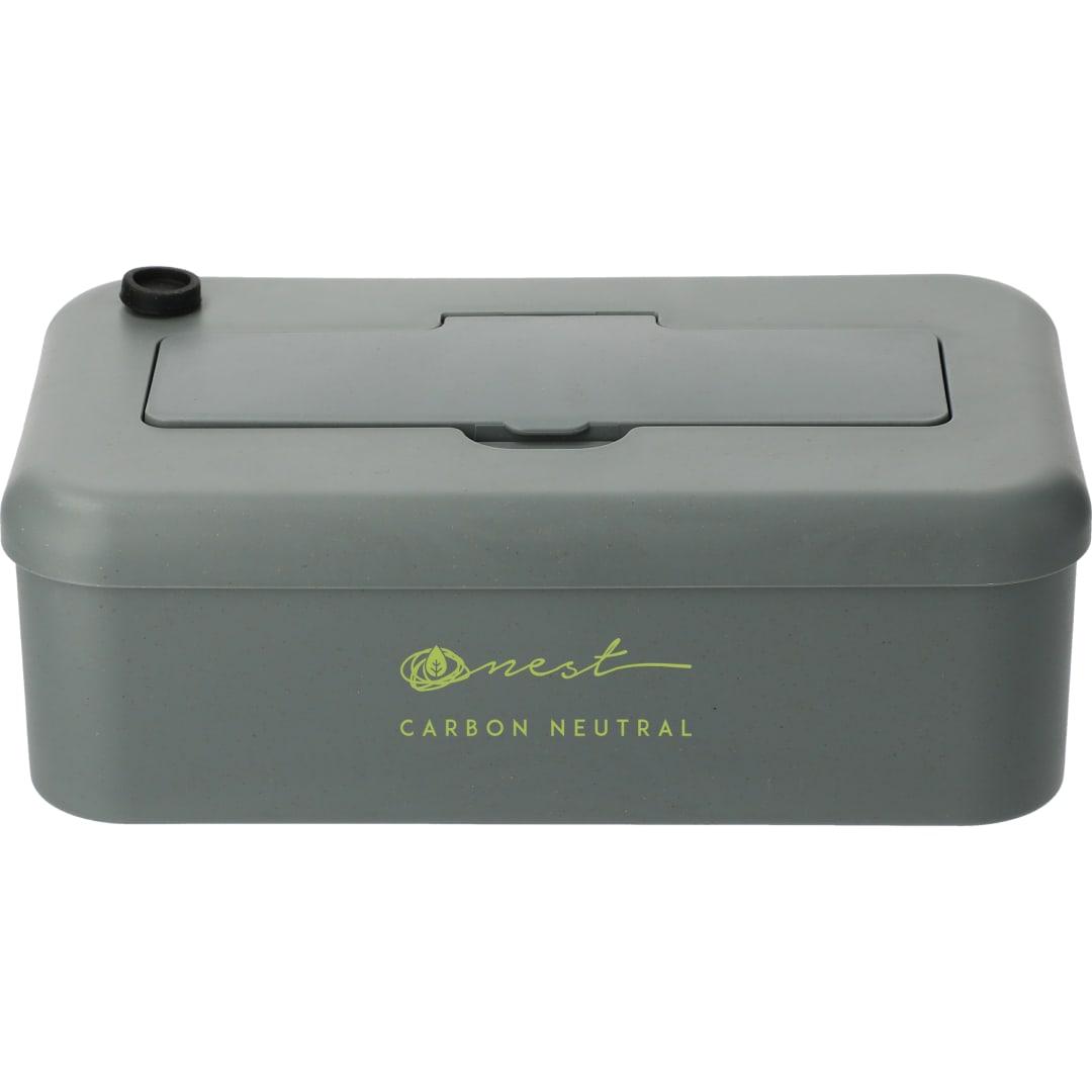 Bamboo fiber lunch box with utensils Black miniatura 17