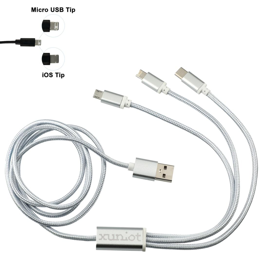 Realm 3-in-1 long charging cable Silver miniatura 8