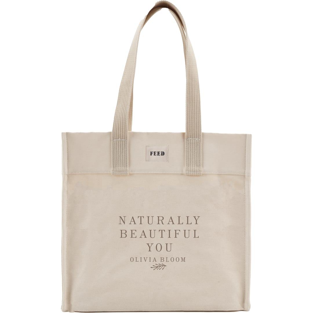 Feed organic cotton market tote Black miniatura 15