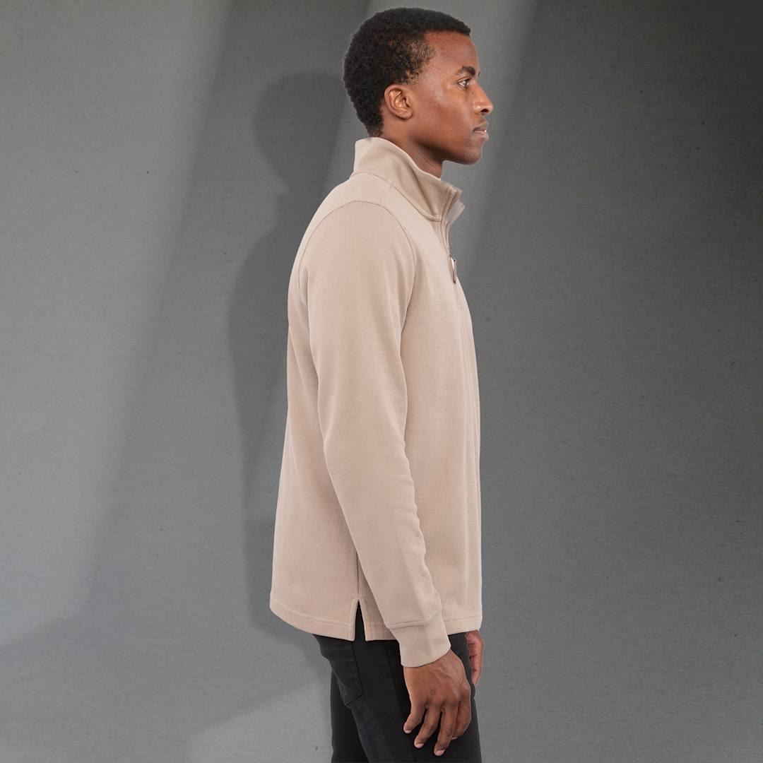 Hudson eco knit quarter zip-mens Beige miniatura 13
