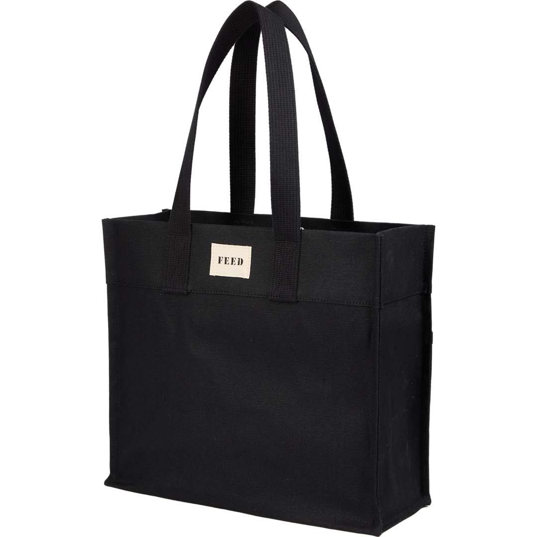 Feed organic cotton market tote Black front