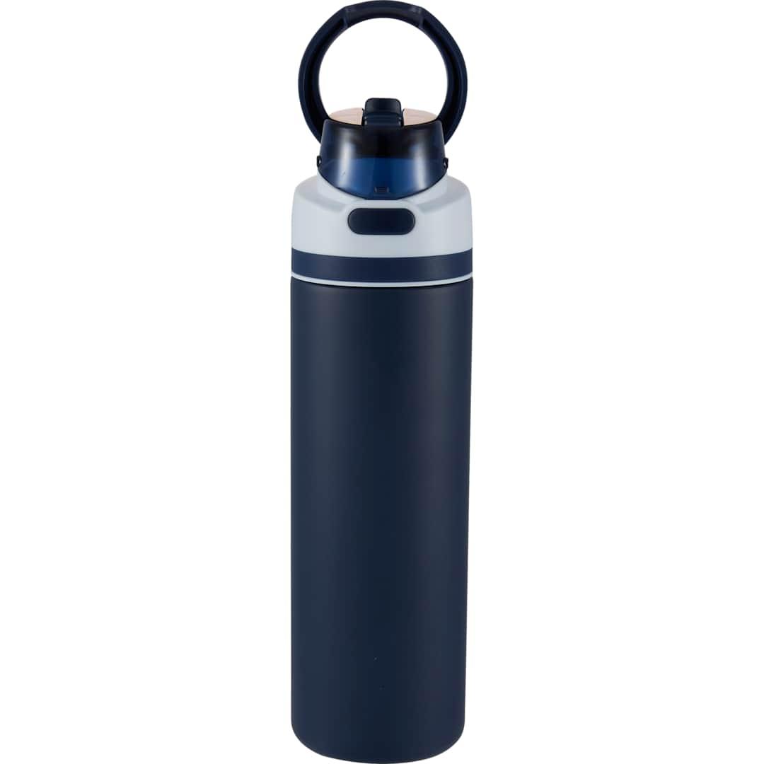 Elvin 28oz recycled stainless flip straw bottle Black miniatura 31