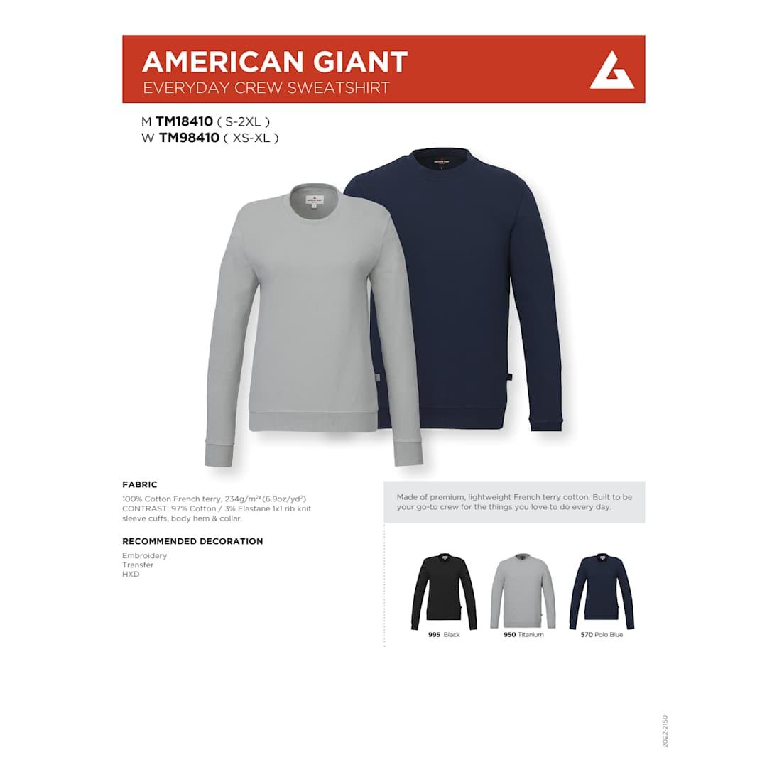 American giant everyday crew sweatshirt - mens Blue miniatura 26