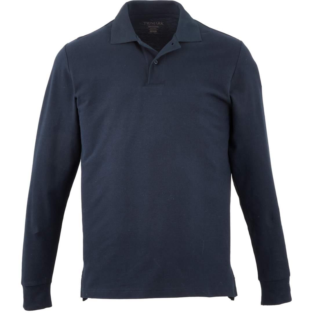 Palo long sleeve 100% cotton pique polo - mens Navy Blue miniatura 3