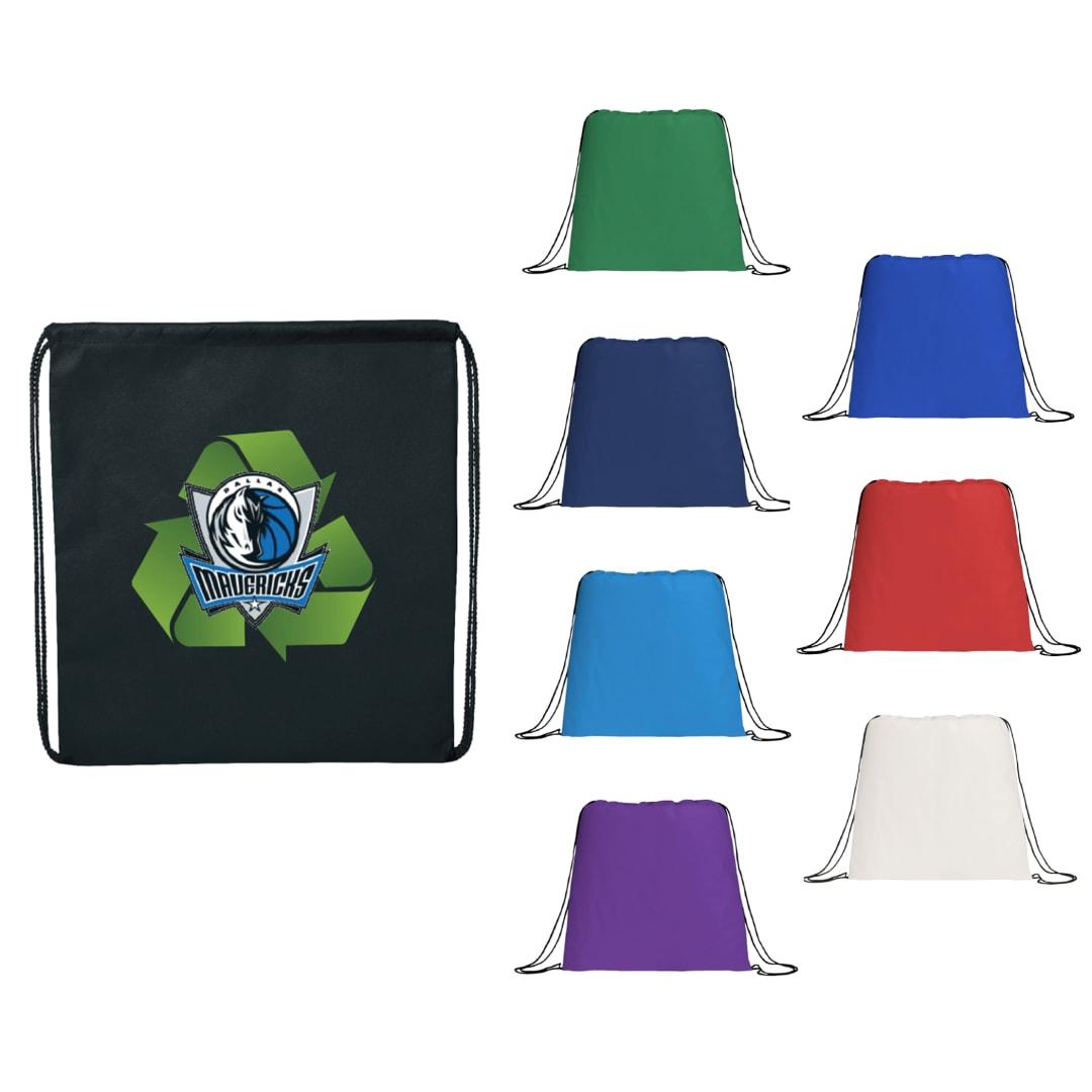 Evergreen non-woven drawstring bag Black miniatura 6