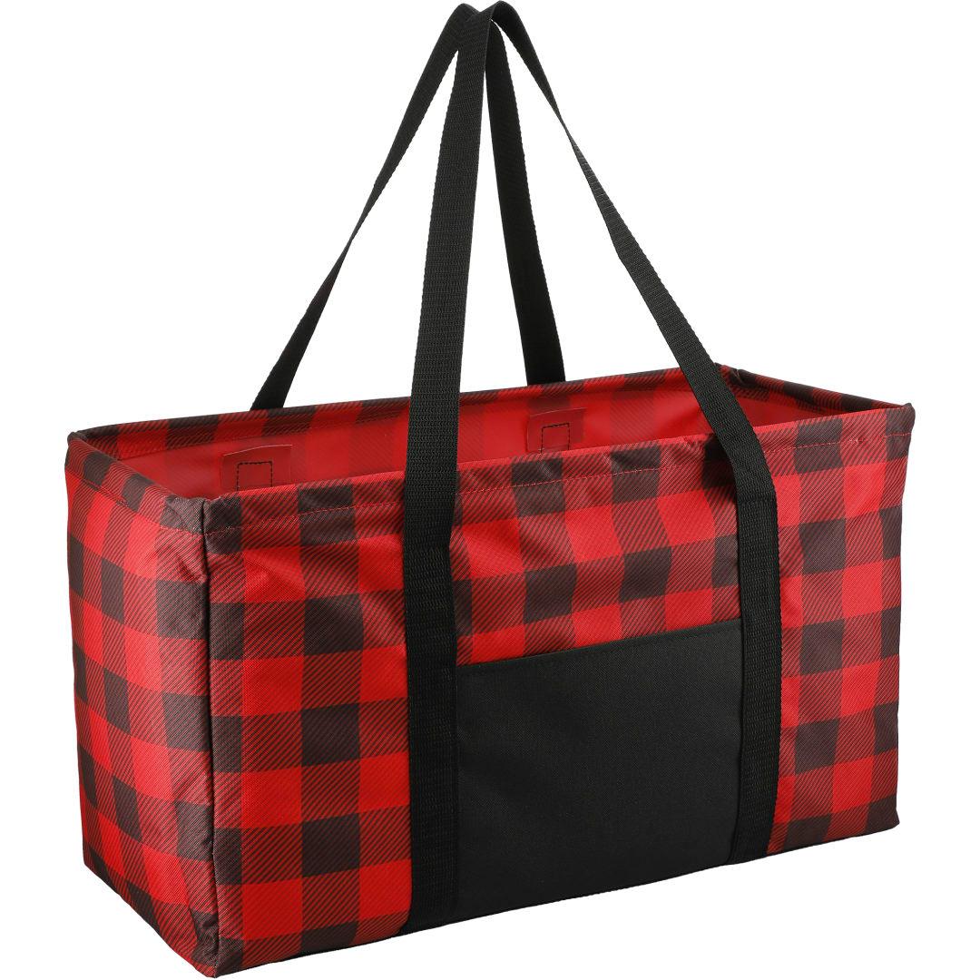 Buffalo plaid utility tote Red miniatura 3