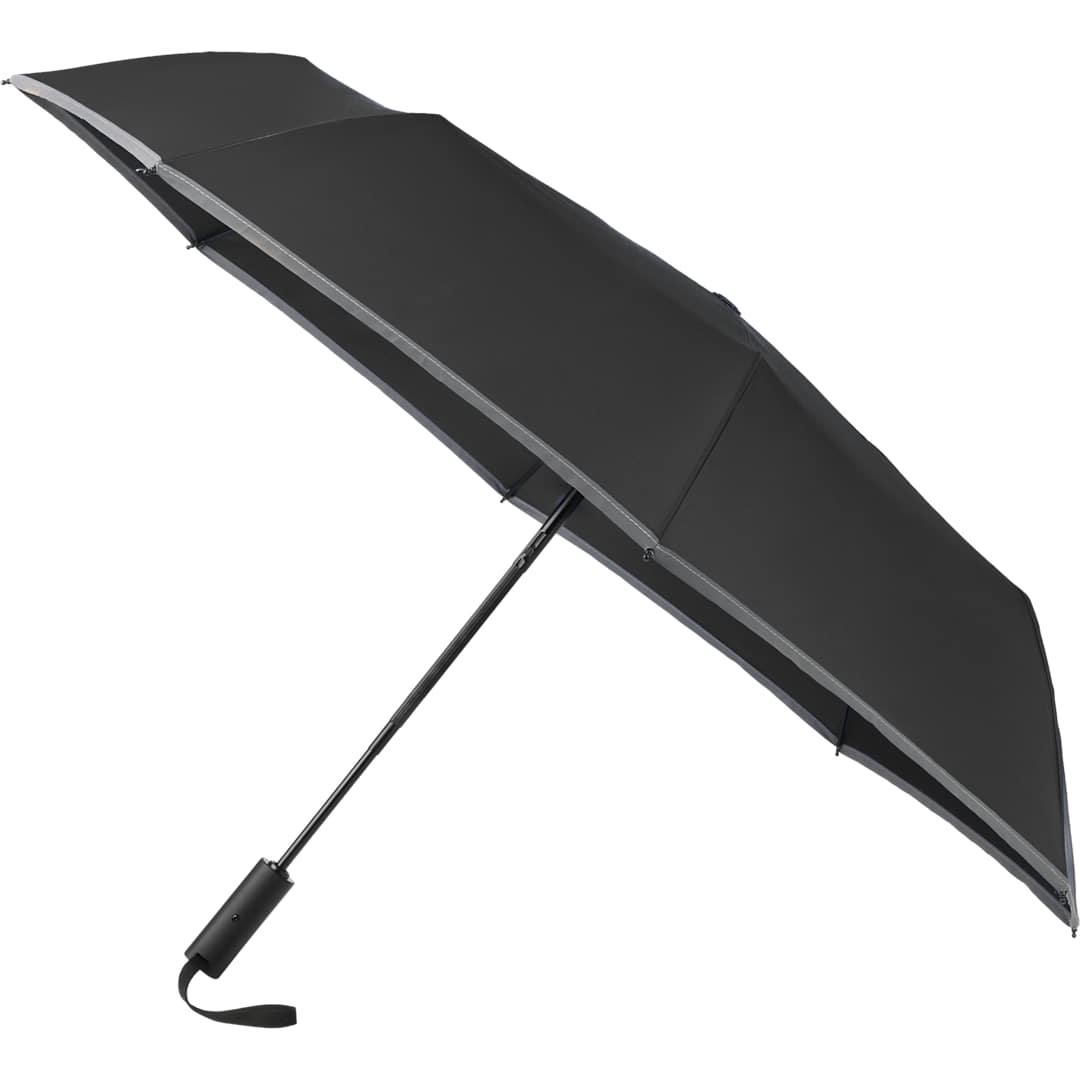 48 Rpet umbrella w/ reflective trim Black front