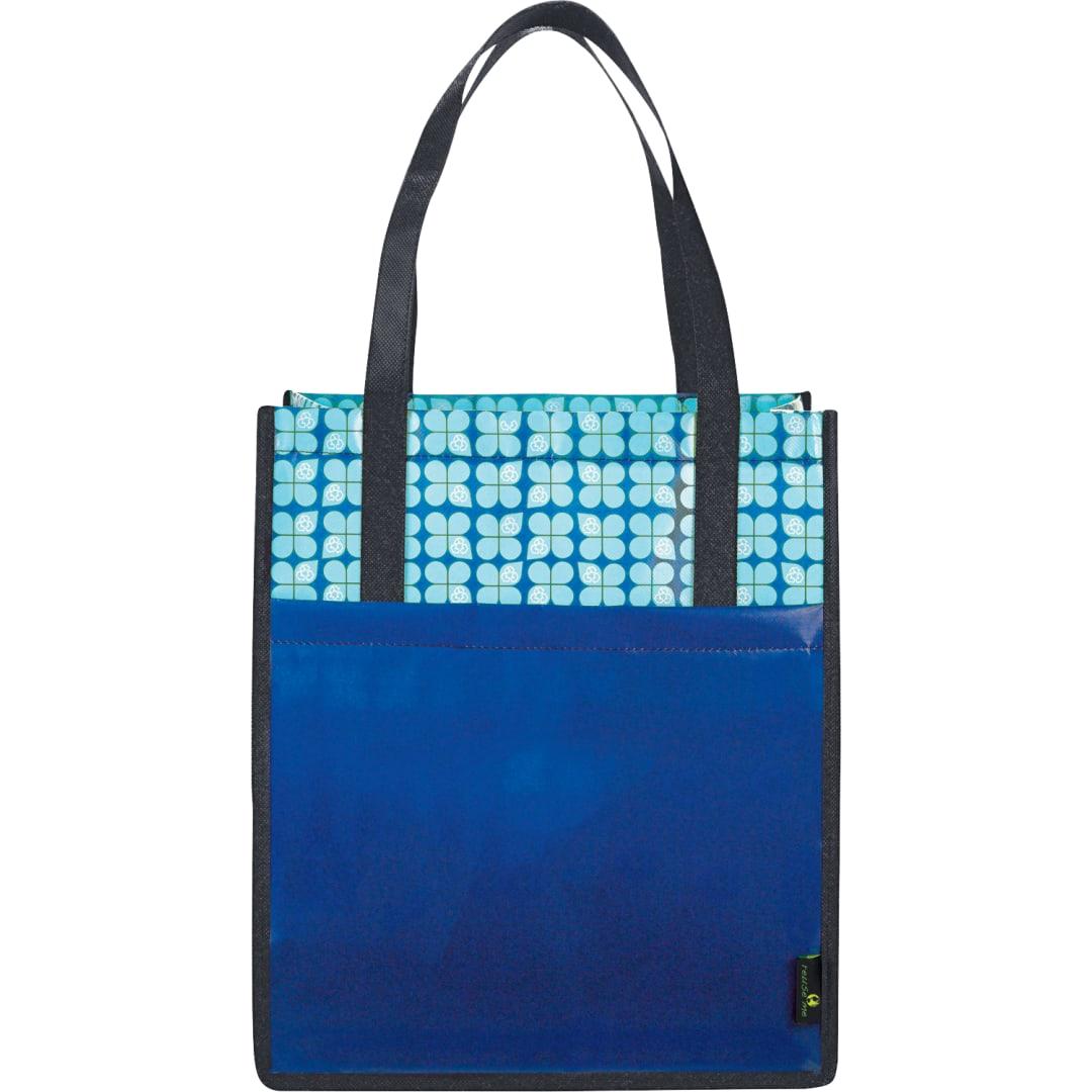 Big grocery laminated non-woven tote Black miniatura 8