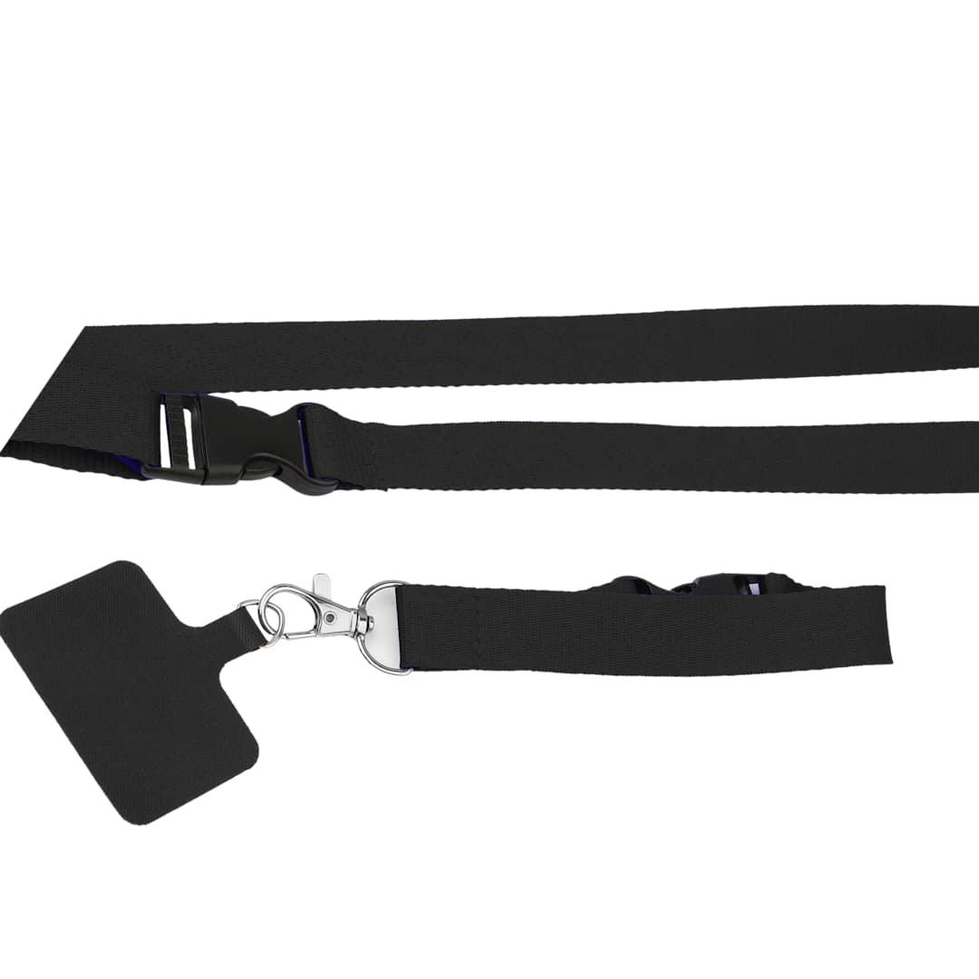 Adjustable recycled phone lanyard Black miniatura 7
