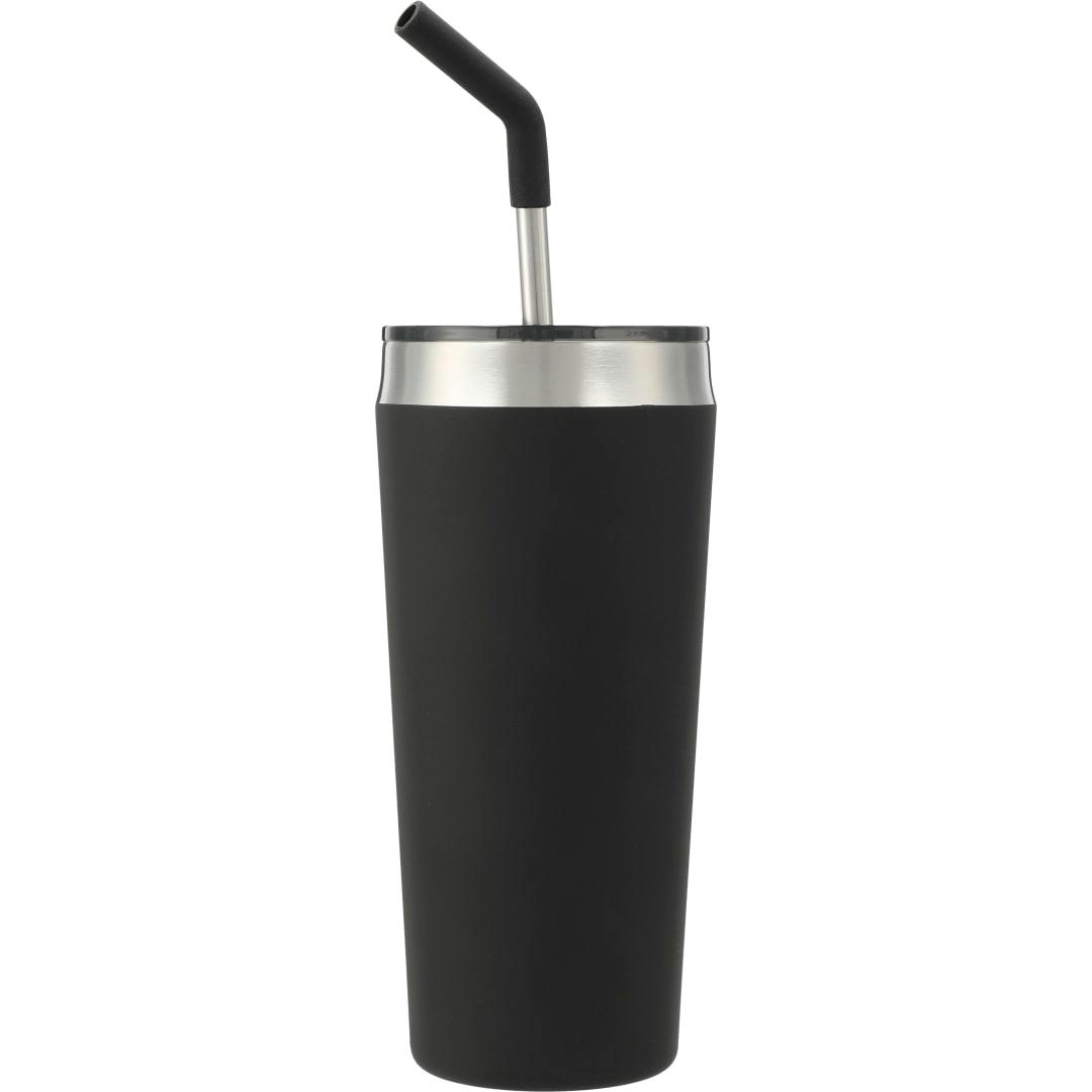 Faye 20oz vacuum tumbler w/ ss straw Black miniatura 5