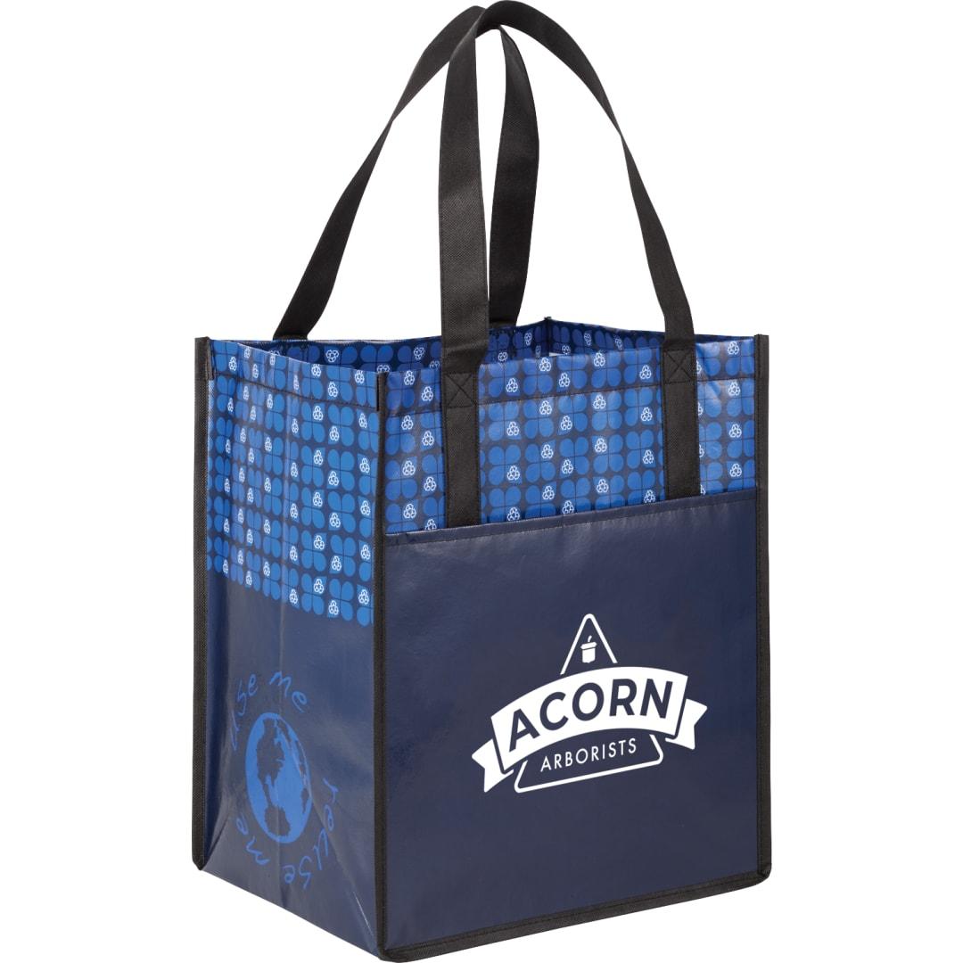Big grocery laminated non-woven tote Black miniatura 5