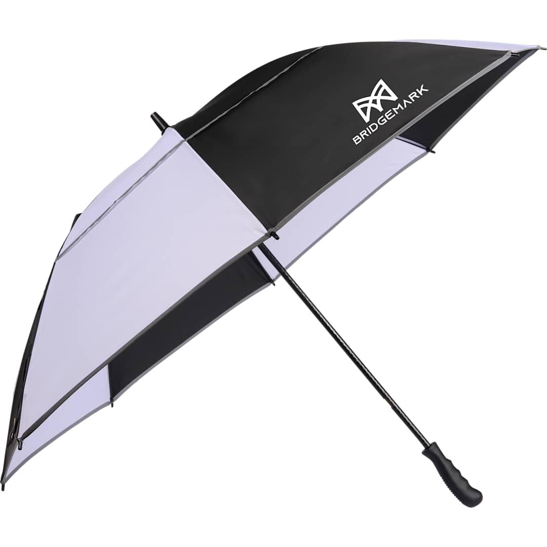 62 Rpet golf umbrella w/ reflective trim Black miniatura 10