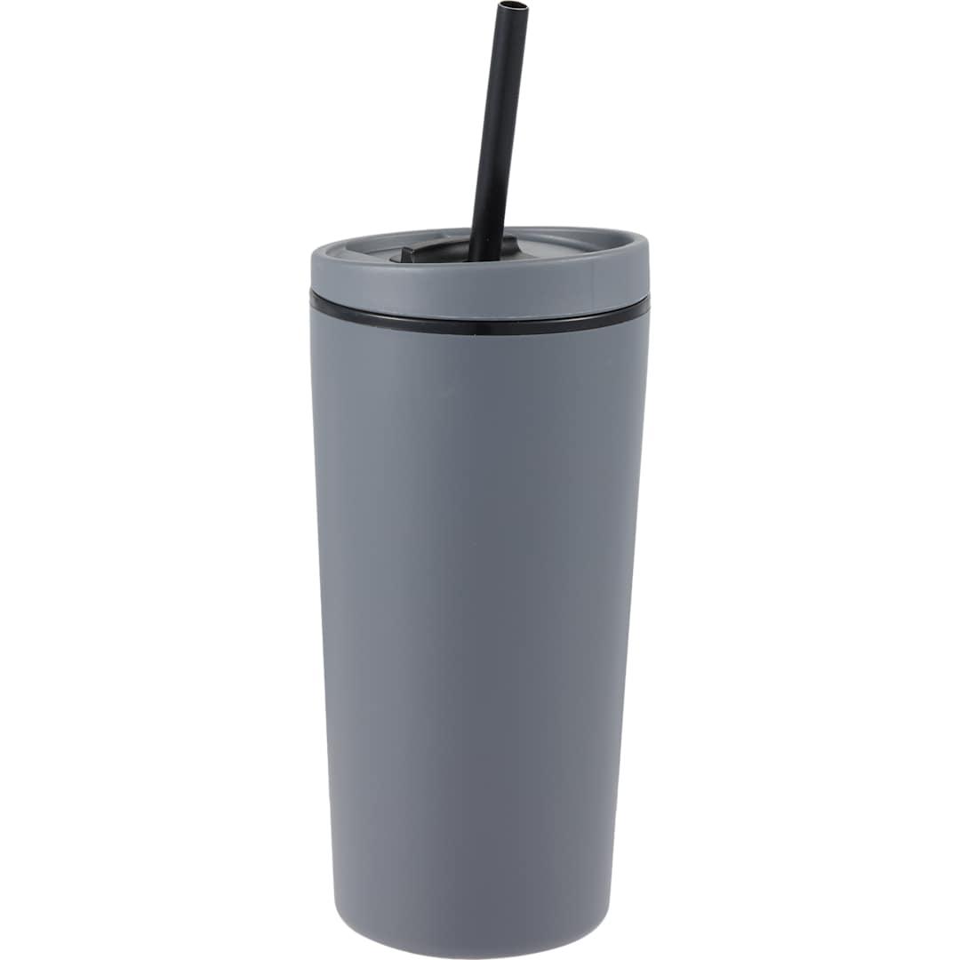 Santino recycled tumbler w/ dual function lid 16oz Black miniatura 12