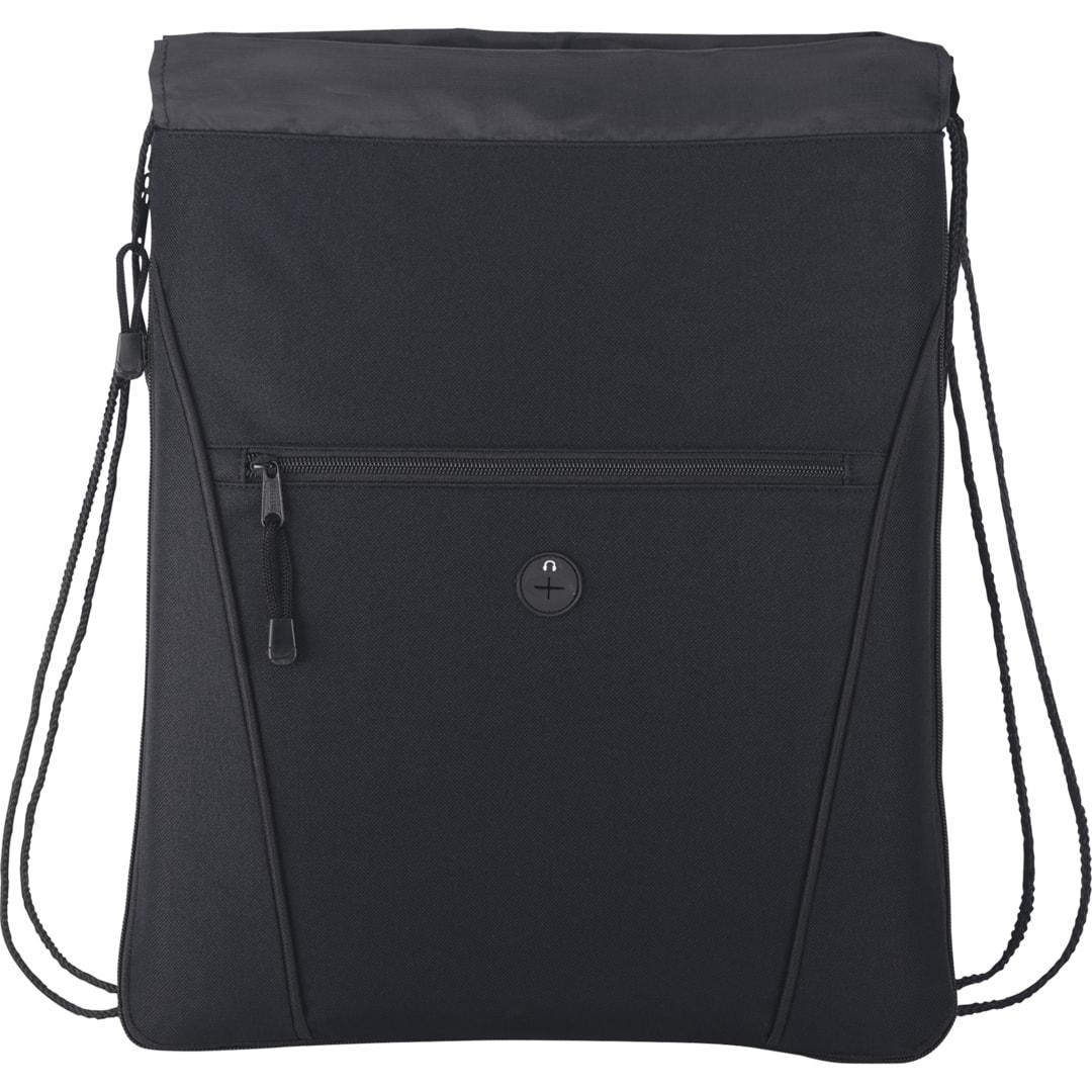 Raven drawstring bag Black front