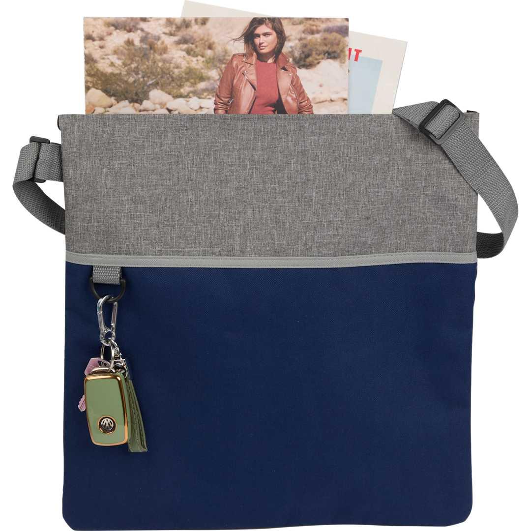 Double heather rpet crossbody tote Graphite miniatura 7