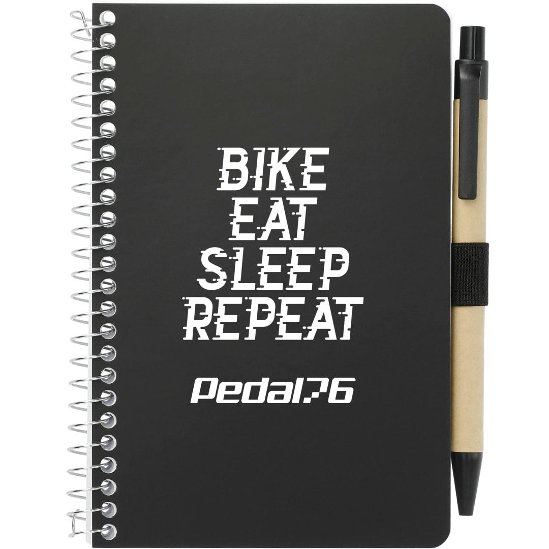 Fsc® mix 4 x 6 pocket spiral notebook with pen Black miniatura 8