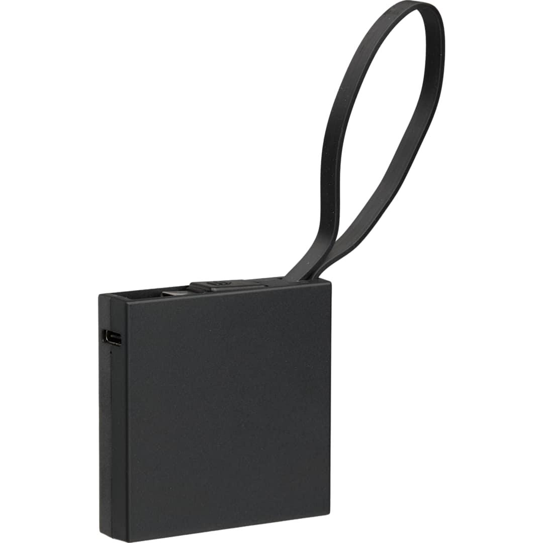 Recycled abs 2000 mah power bank with type-c cable Black miniatura 3
