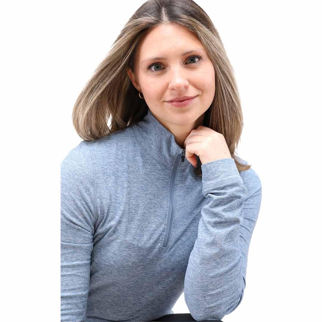 Wellable womens knit 1/4 zip Dark Gray miniatura 3