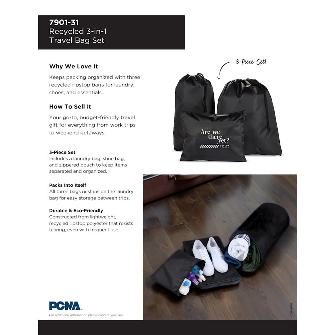 Recycled travel bag set Black miniatura 4