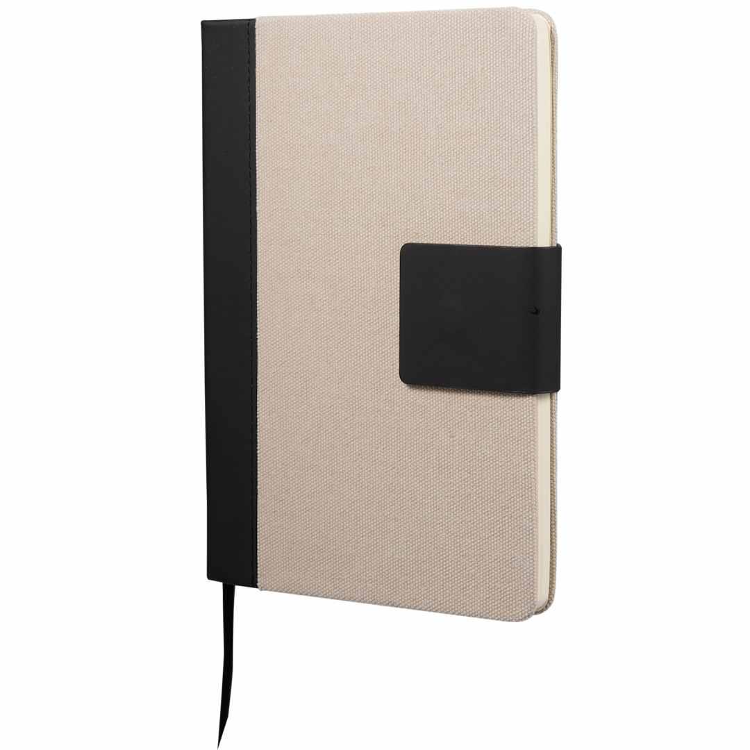5.5 X 8.5 fsc® recycled canvas bound notebook Beige miniatura 3