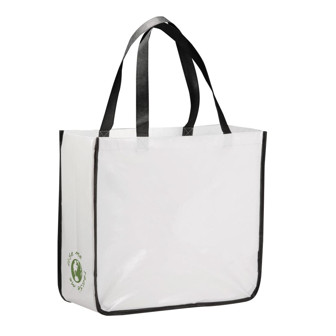 Gloss laminated non-woven shopper tote Black miniatura 9