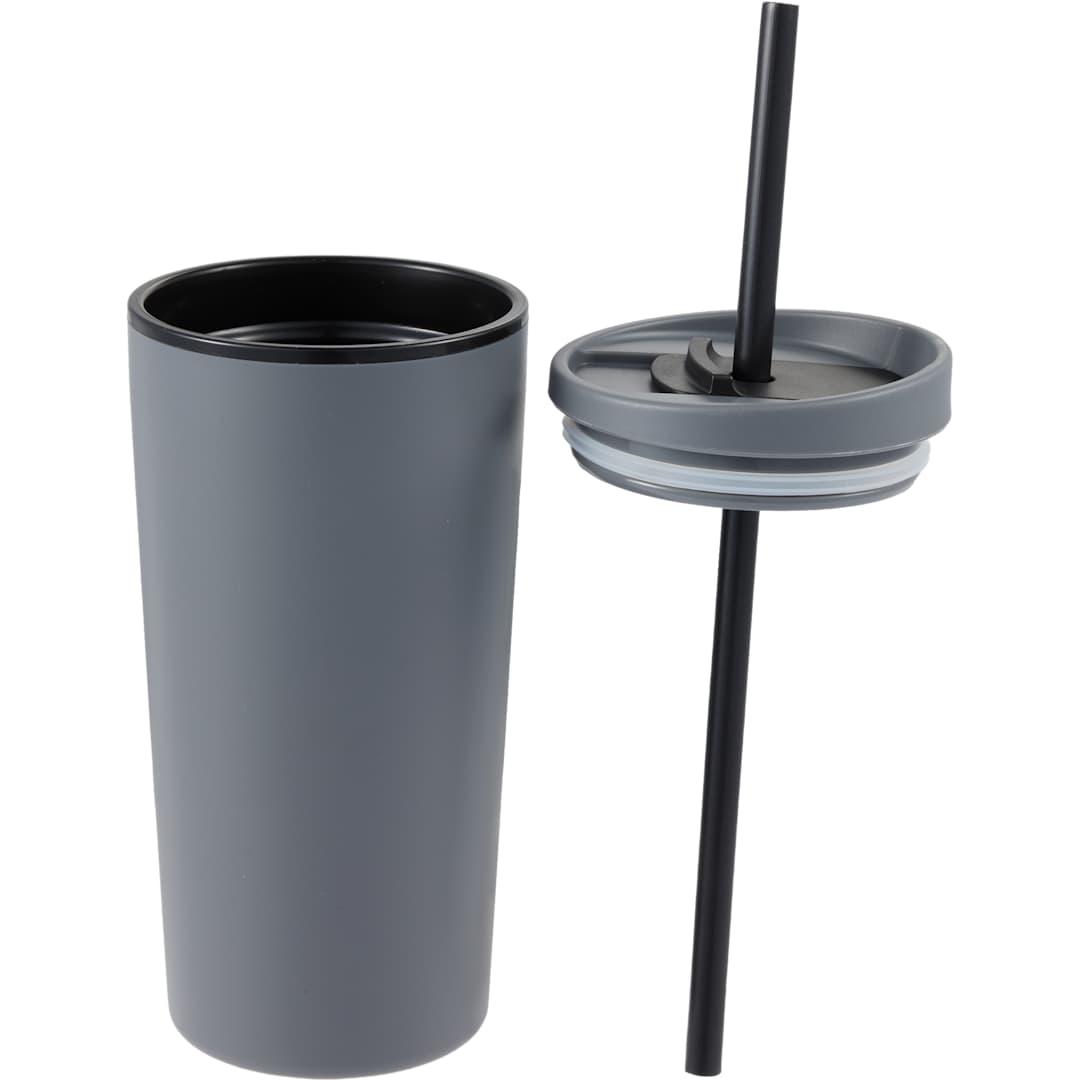 Santino recycled tumbler w/ dual function lid 16oz Black miniatura 14