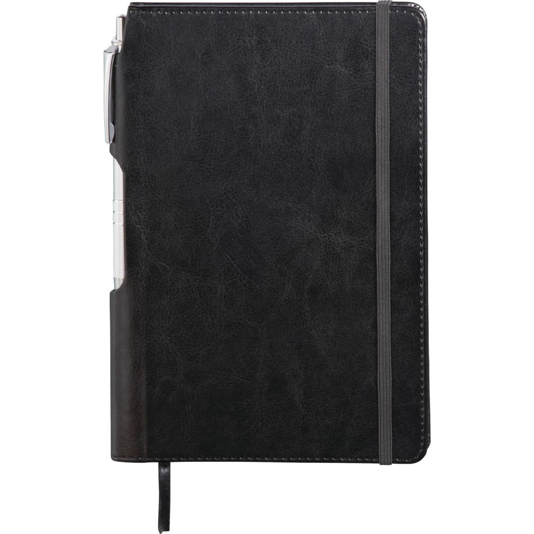 Fsc® mix 6 x 8.5 viola bound notebook with pen Navy Blue miniatura 3