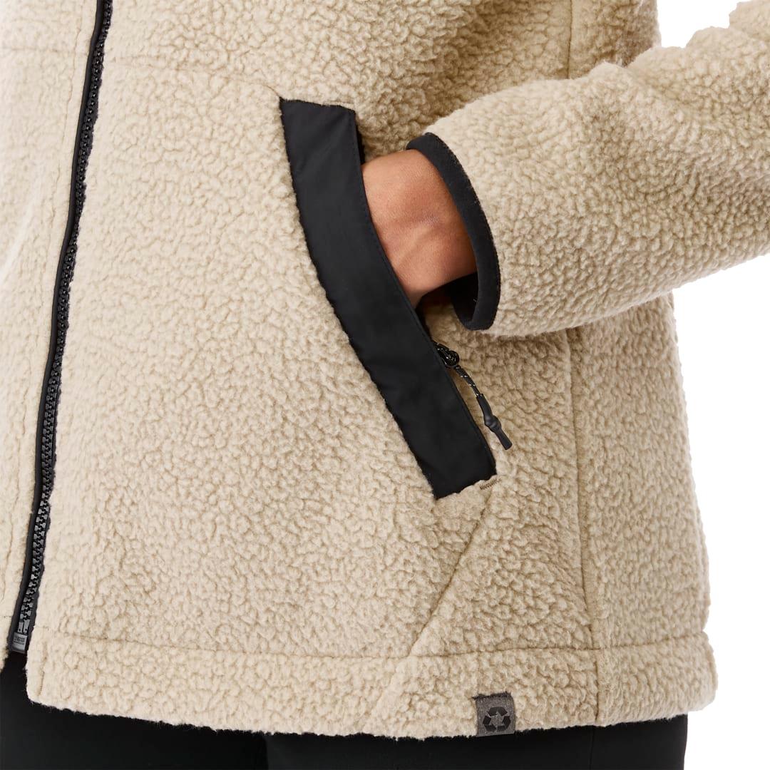 Womens kahuzi eco full zip sherpa Khaki front
