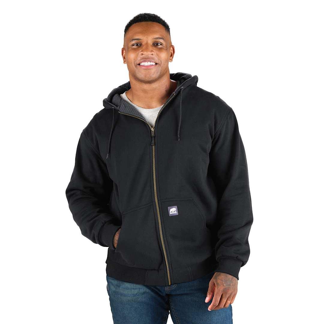 Berne heritage grid fleece-lined zip sweatshirt - mens Black miniatura 15