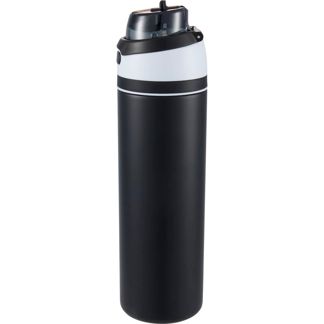 Elvin 28oz recycled stainless flip straw bottle Black miniatura 5