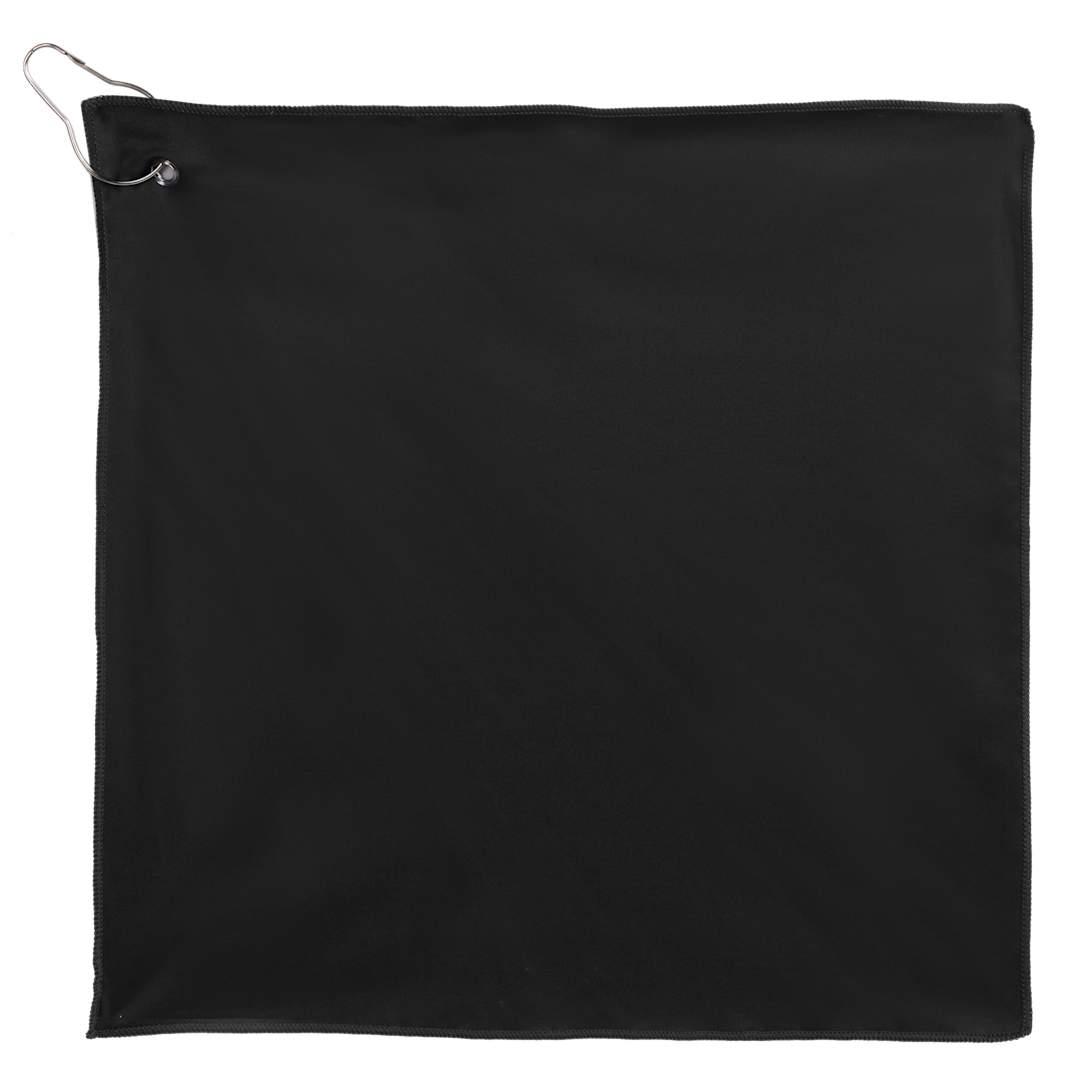 15 X 15 recycled 200g microfiber towel Black front