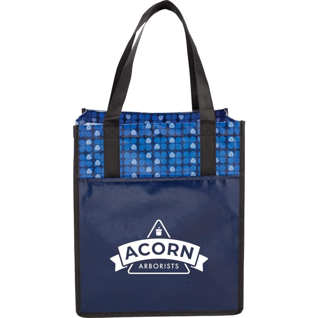 Big grocery laminated non-woven tote Black miniatura 7