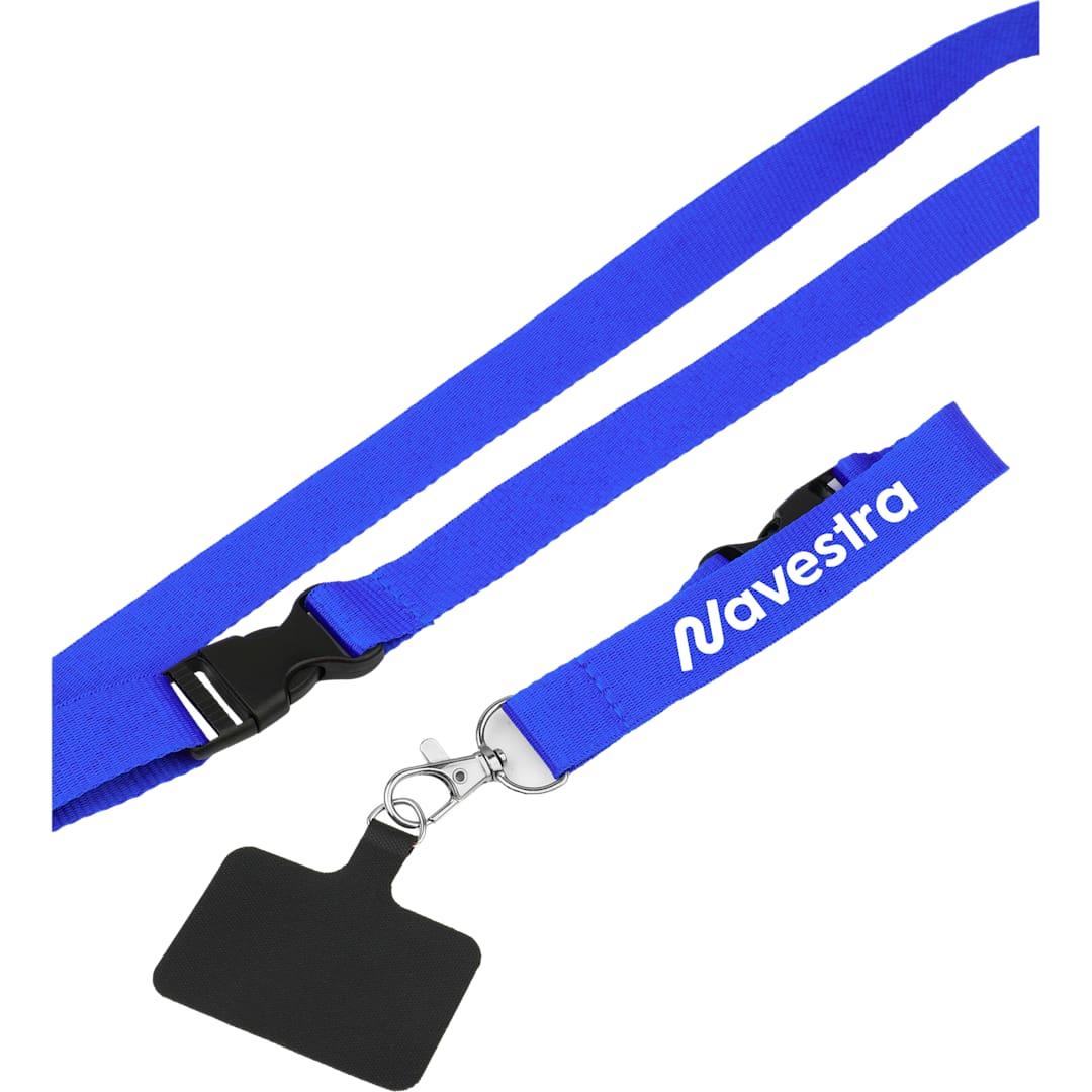 Adjustable recycled phone lanyard Black miniatura 24