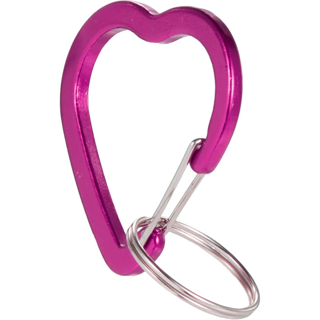 Heart carabiner Pink front