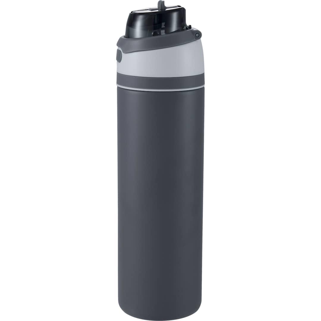 Elvin 28oz recycled stainless flip straw bottle Black miniatura 21