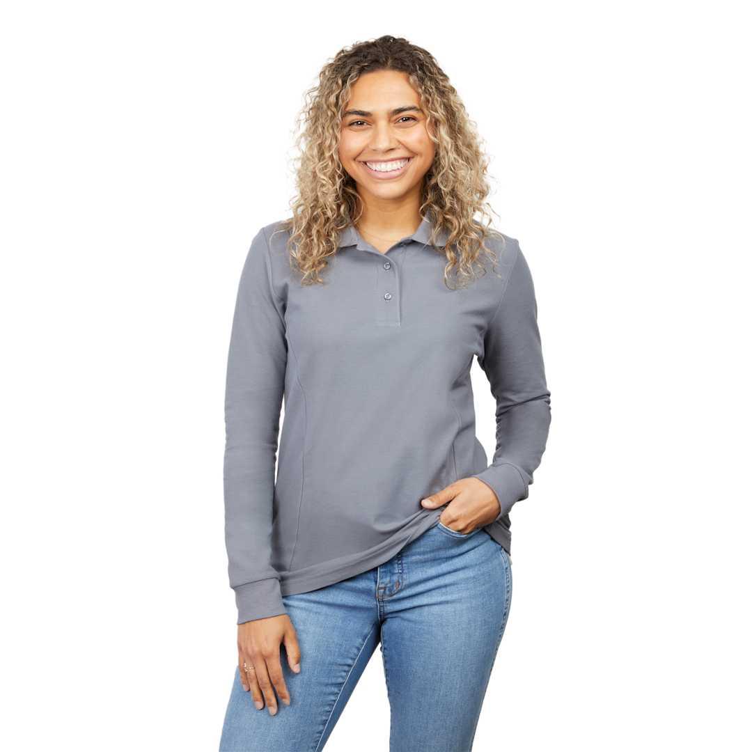 Palo long sleeve 100% cotton pique polo - womens Navy Blue miniatura 13