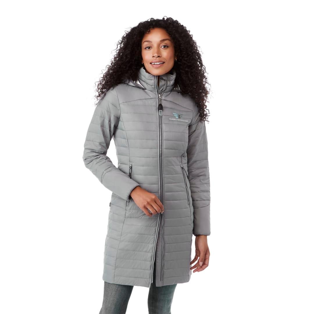 Womens silverton long packable insulated jacket Navy Blue miniatura 15
